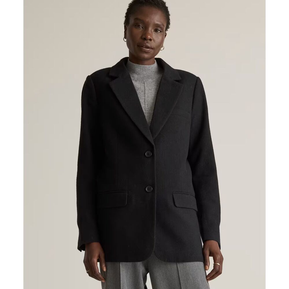 Quince Italian Wool Oversized Blazer – Black – Size S – Made in Italy – NWT